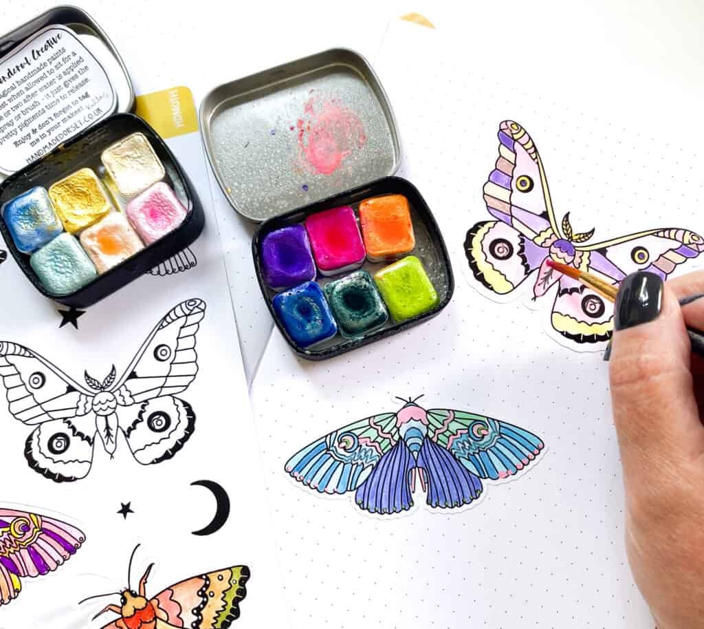 jewel paints and moth stickers