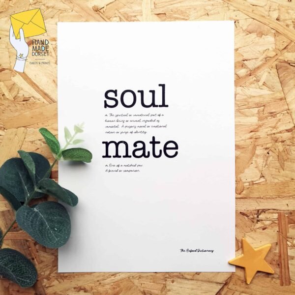 Soul mate print, gift for partner