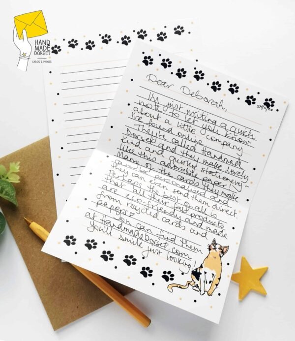 Cat writing paper, cute cat paper *instant download*