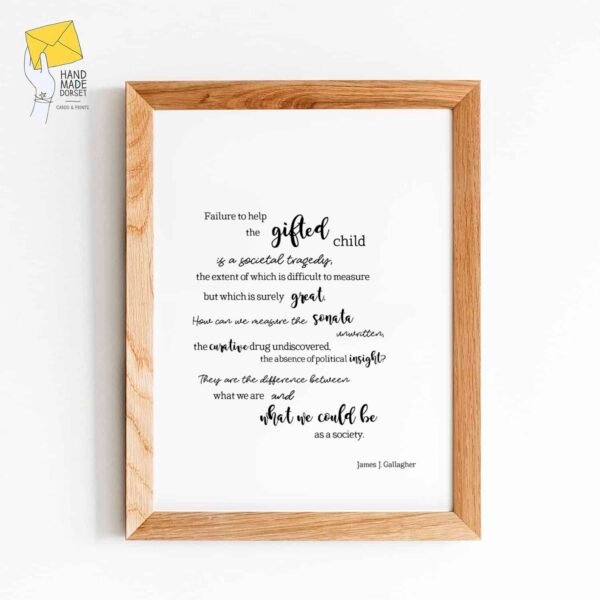Gifted child quote print, gifted child print