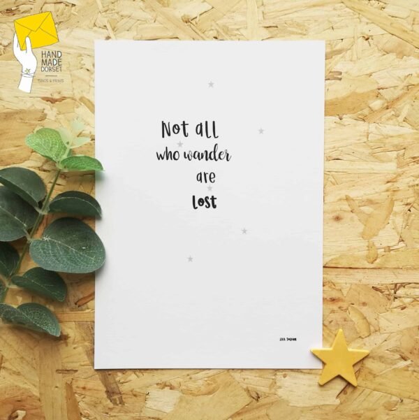 New adventure print, not all who wander are lost quote print