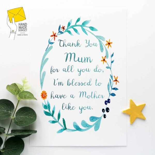 Thank you Mam print, Mother's day gift