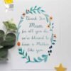 Thank you Mum print, Mother's day gift