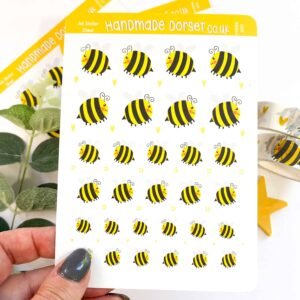 Sheet of 30 small bee stickers