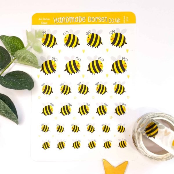Bee stickers, bee sticker sheet
