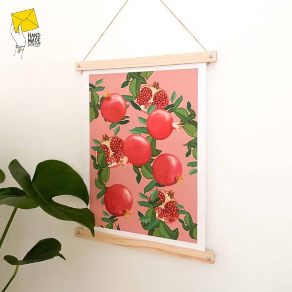 Pomegranate print, botanical fruit print