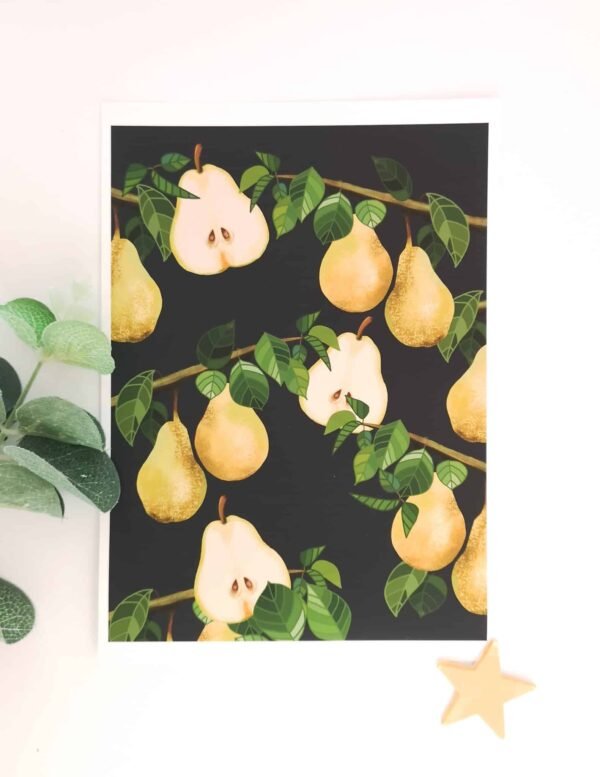 Pears print, botanical fruit print