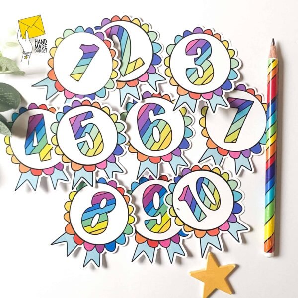 Number stickers, birthday badges