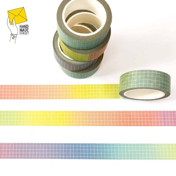 Rainbow grid washi tape, grid rainbow washi