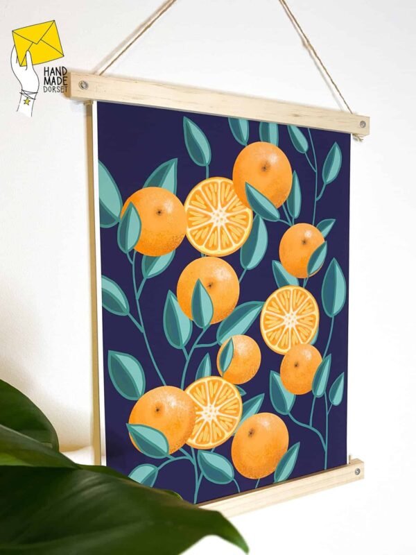 Clementine print, botanical fruit print