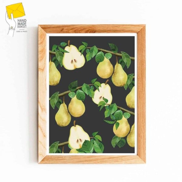 A3 Pears print, botanical fruit print