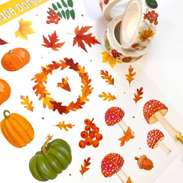 Autumn sticker sheet, autumn stickers stationery