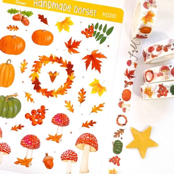 Autumn sticker sheet, autumn stickers stationery