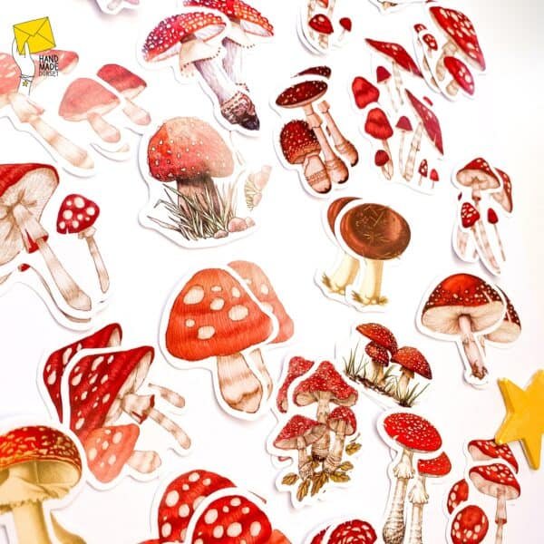 Mushroom stickers, autumn mushroom stickers