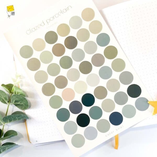 Morandi green dots, green planner stickers