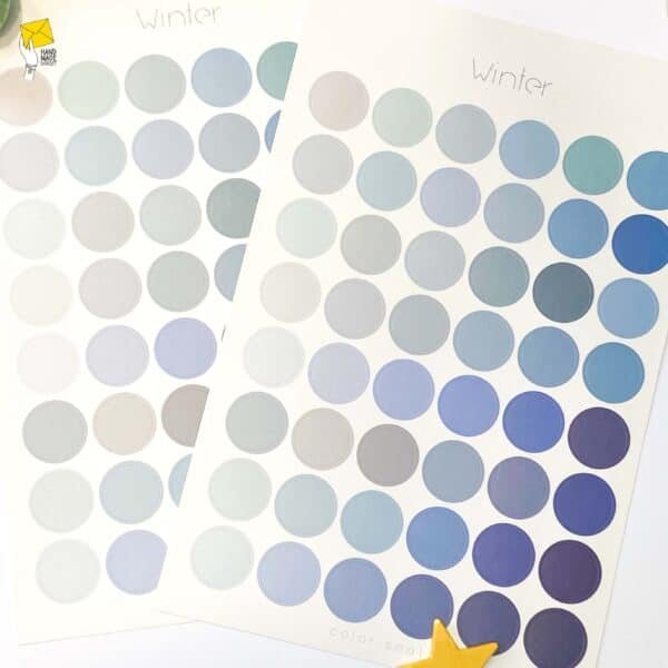 Morandi Winter colour dots, round stickers