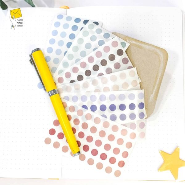 Mini dot planner stickers, multicoloured round stickers