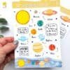 Planets sticker sheet, solar system stickers