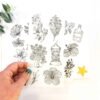 Flower illustration stickers, black and white flower stickers