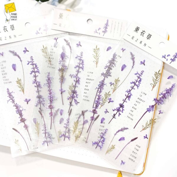 Lilac flower stickers, lavender flowers
