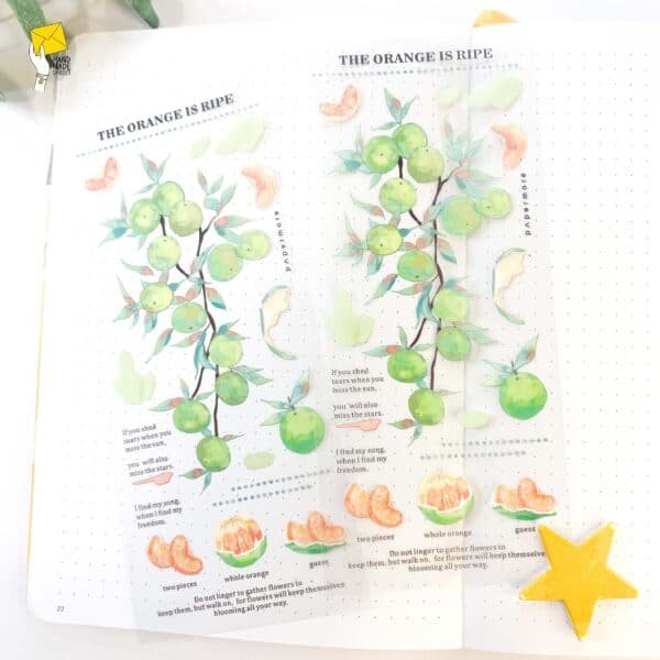 Fruit sticker sheets, foliage sticker sheets