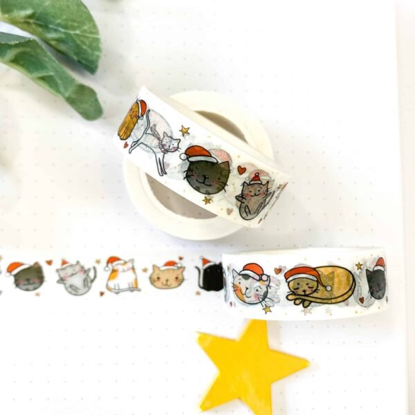 Christmas Cat washi tape, cute christmas washi