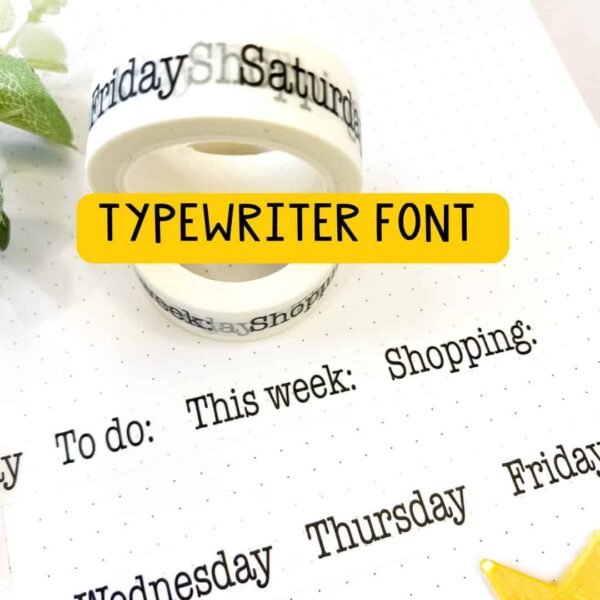 Planner washi tape, Days of the week washi tape
