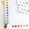 Rainbow hearts washi tape, vertical version