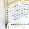 Rainbow hearts washi tape, vertical version