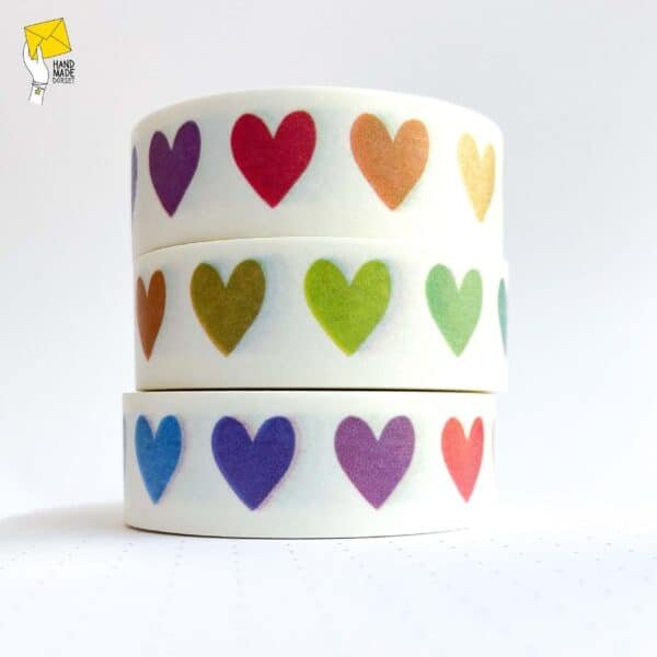 Rainbow hearts washi tape