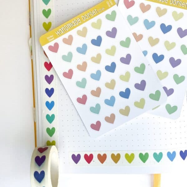 Rainbow hearts washi tape