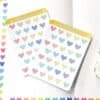 Rainbow hearts sticker sheet, tiny heart stickers