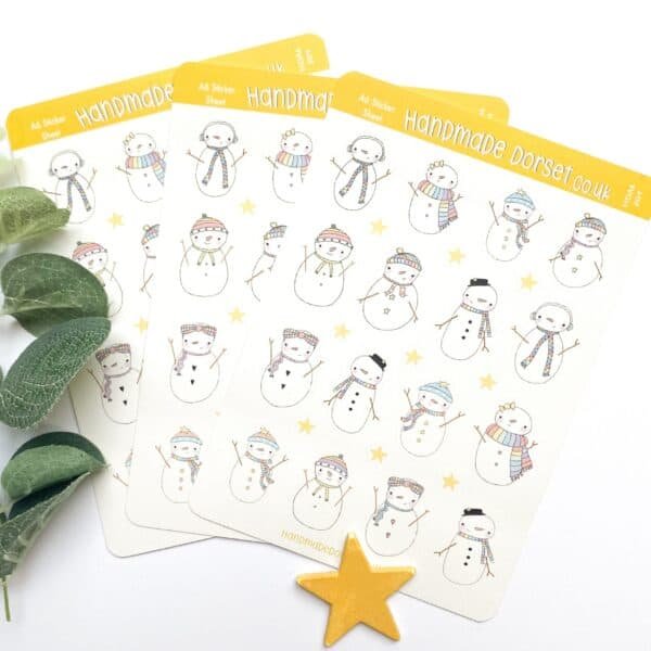 Snowman Stickers, Cute Christmas stickers