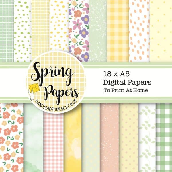 Digital Spring papers, instant download