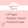 Valentines papers, instant download